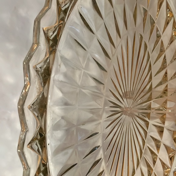 Vintage. 1960s -70s crystal oval shaped 11”-8”serving plate. American brilliant - Picture 4 of 10